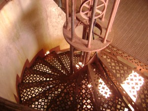 The winding stairs inside the lighthouse