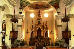 The Gothic inspired altar and pulpit of Molo Church