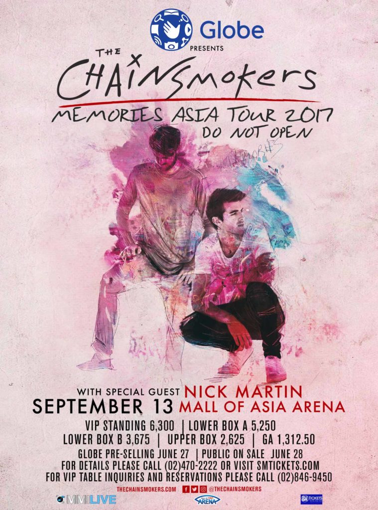 THECHAINSMOKER_MNL ticket prices 1706